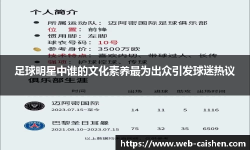 足球明星中谁的文化素养最为出众引发球迷热议